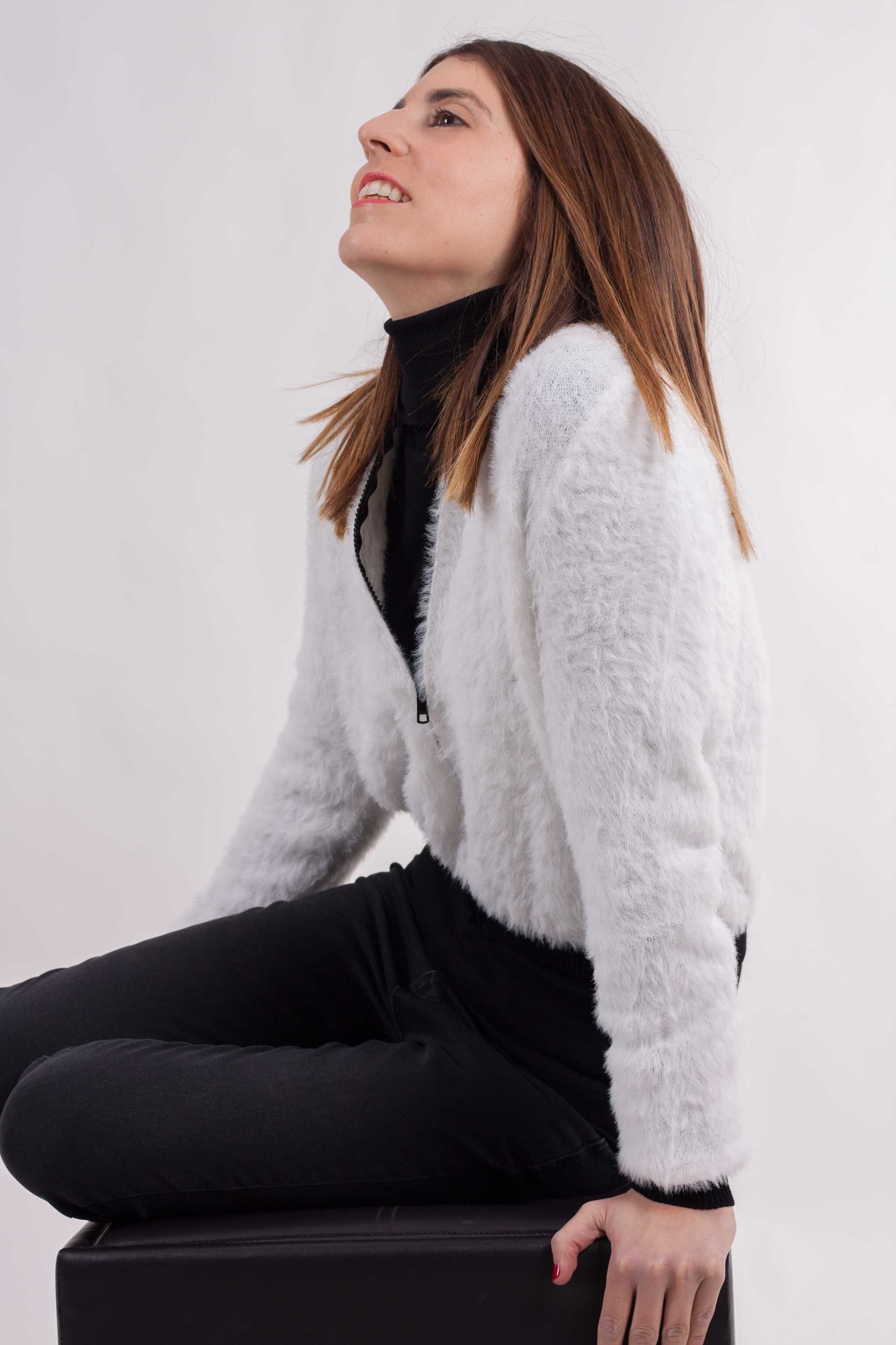 Trendige Sportjacke - S - WEISS