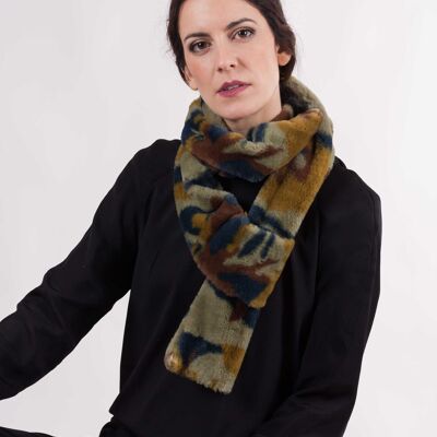 Printed Eco-leather Scarf - GREEN - 150X10CM