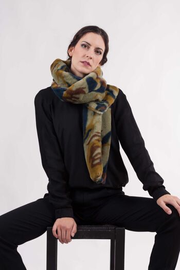 Foulard Eco-cuir Imprimé - MARRON - 150X10CM 2