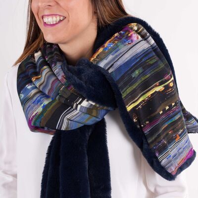 Eco-leather stole with print