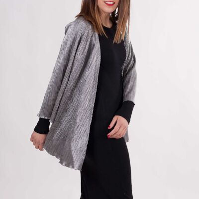 Lady Pleated Party Jacket - SILVER
