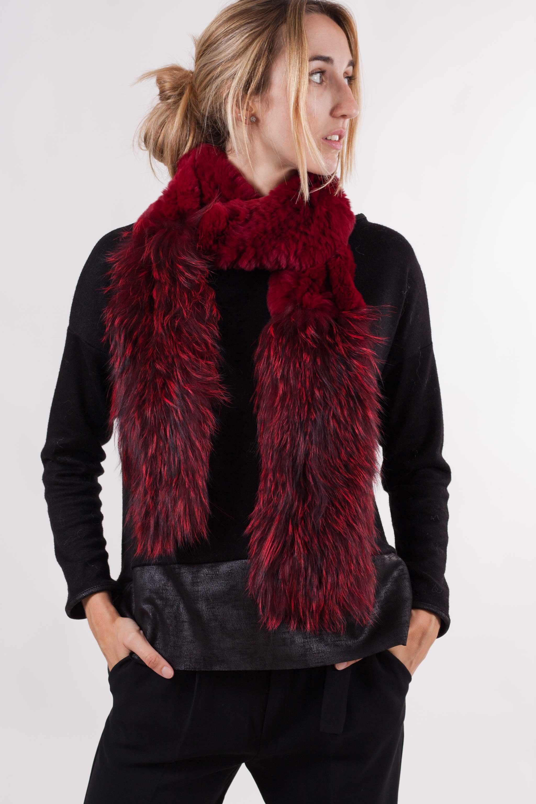 Fuchs und Rex Pelzschal - ROT