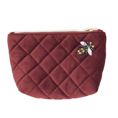 Velvet make-up bag Nolita in burgundy