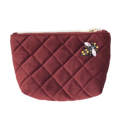 Velvet make-up bag Nolita in burgundy