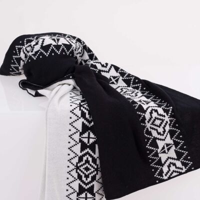 Black and White Jacquard Stole