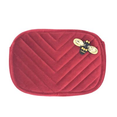 Velvet make-up bag - Madison in berry