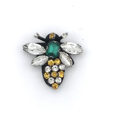 Queen bee pin in green