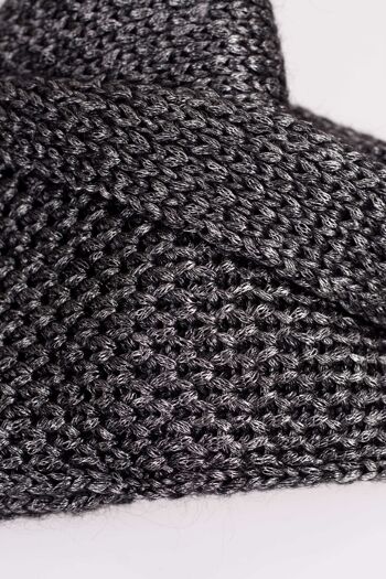 Écharpe en laine argentée et noire Filipa 1