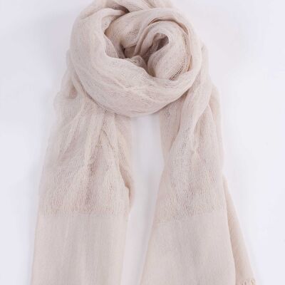 Double Wool Scarf - WHITE