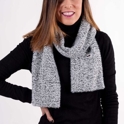 Neige White and Black Scarf