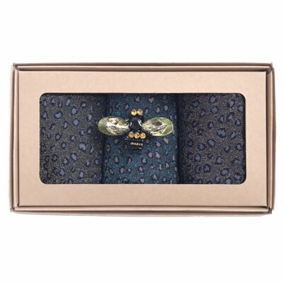 Tokyo cheetah luxe sock box with pin