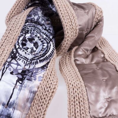 Wattierter Schal mit Wolle