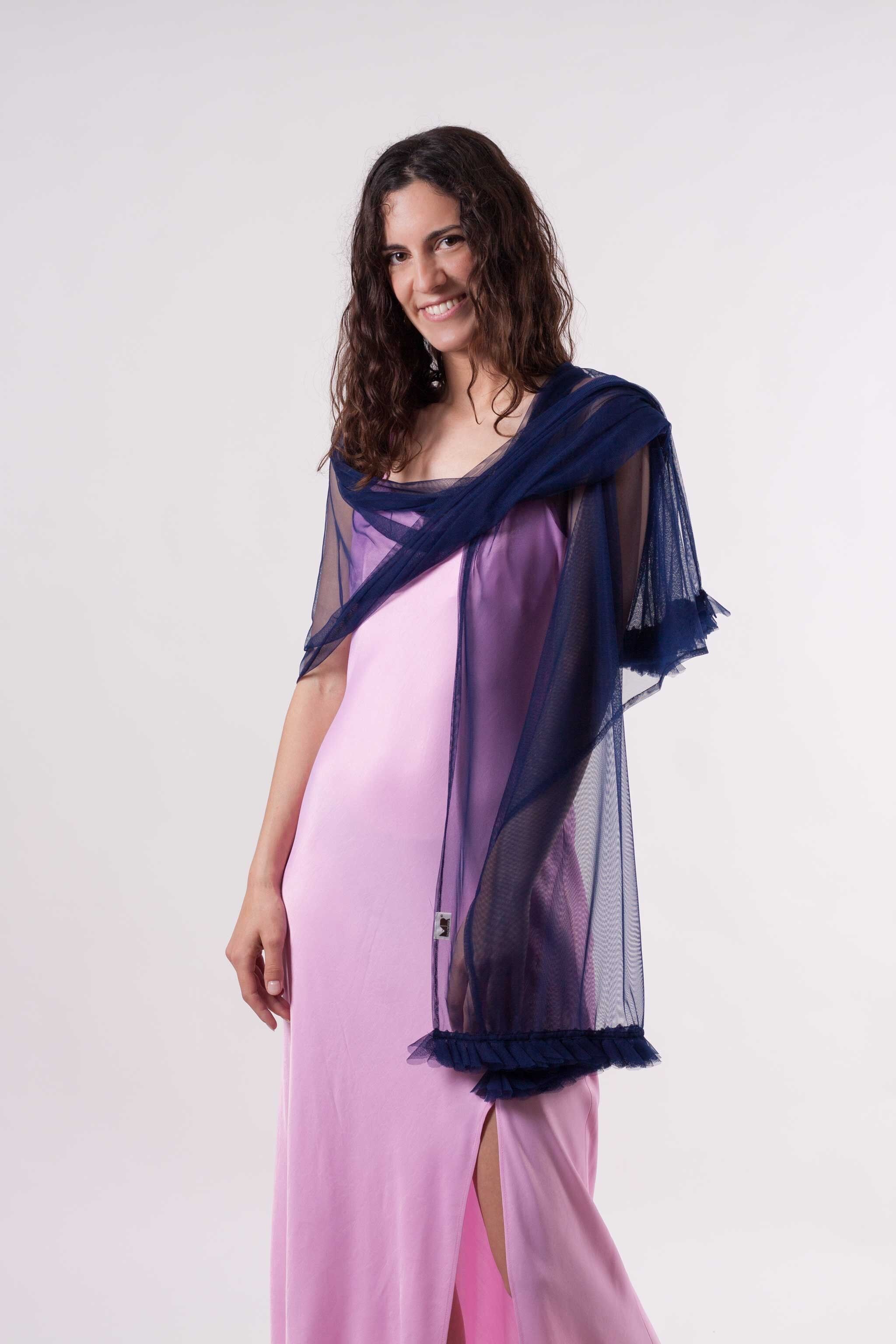 Poppy Tüll-Schal - BLAU