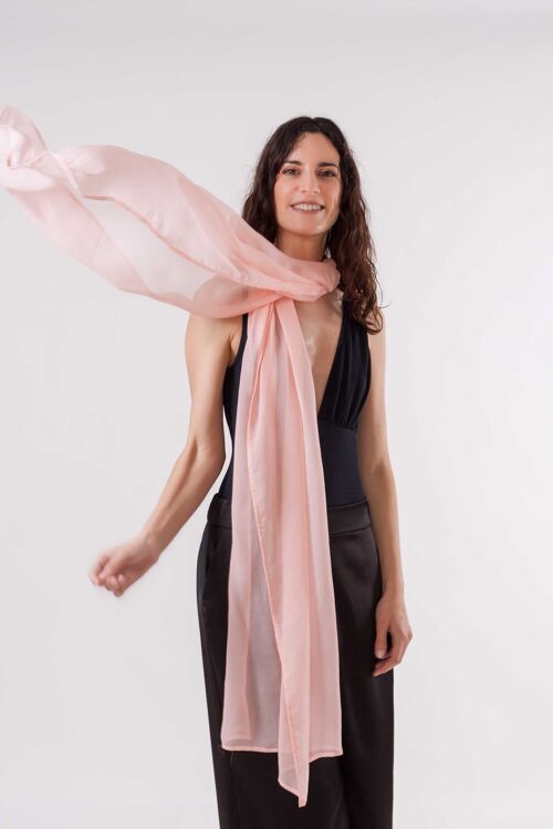 Fular Seda Natural Chiffon - ROSA