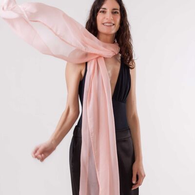 Foulard in Chiffon di Seta Naturale - ROSA