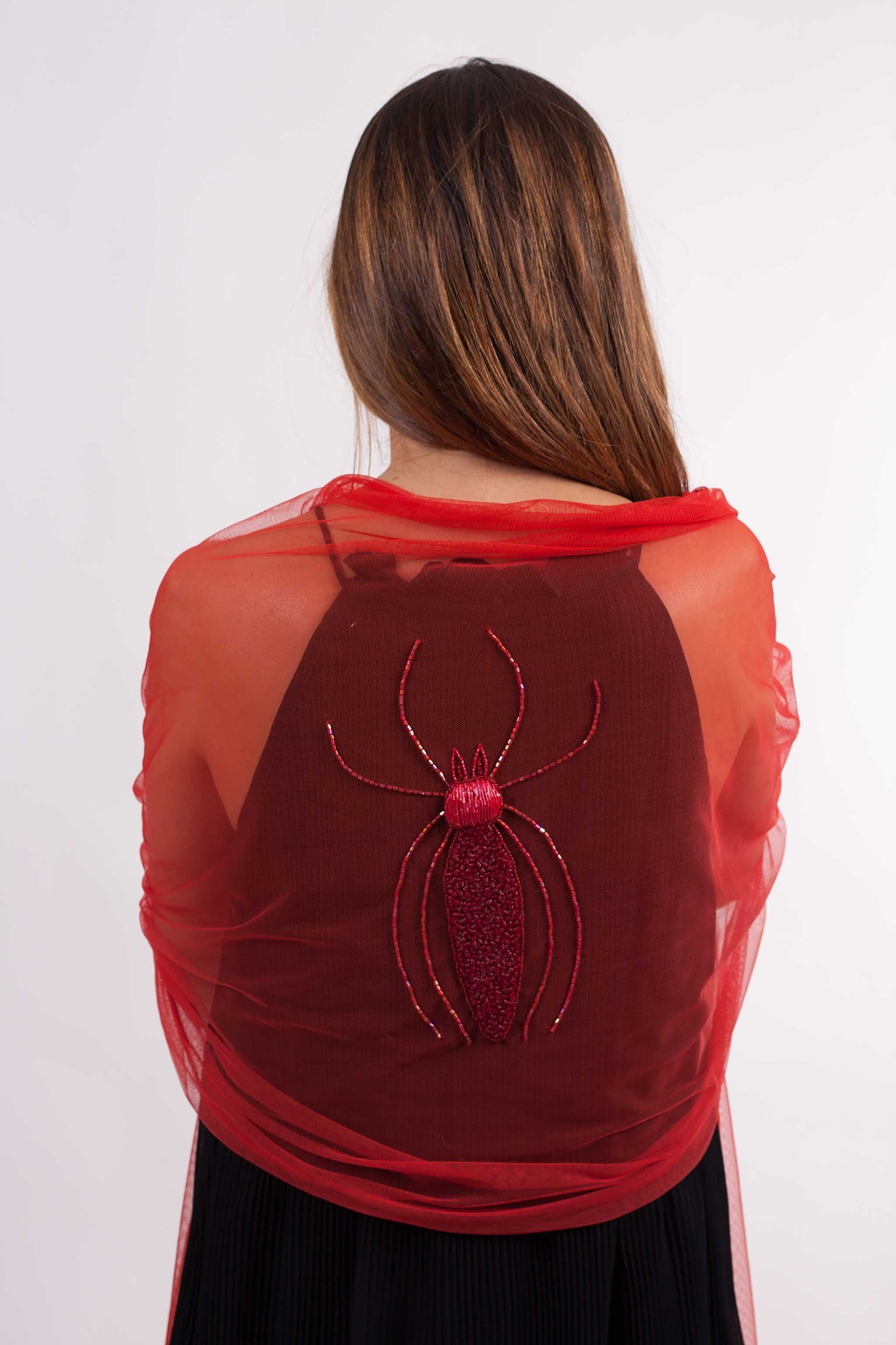 Tüll Ameisen Schal - ROT