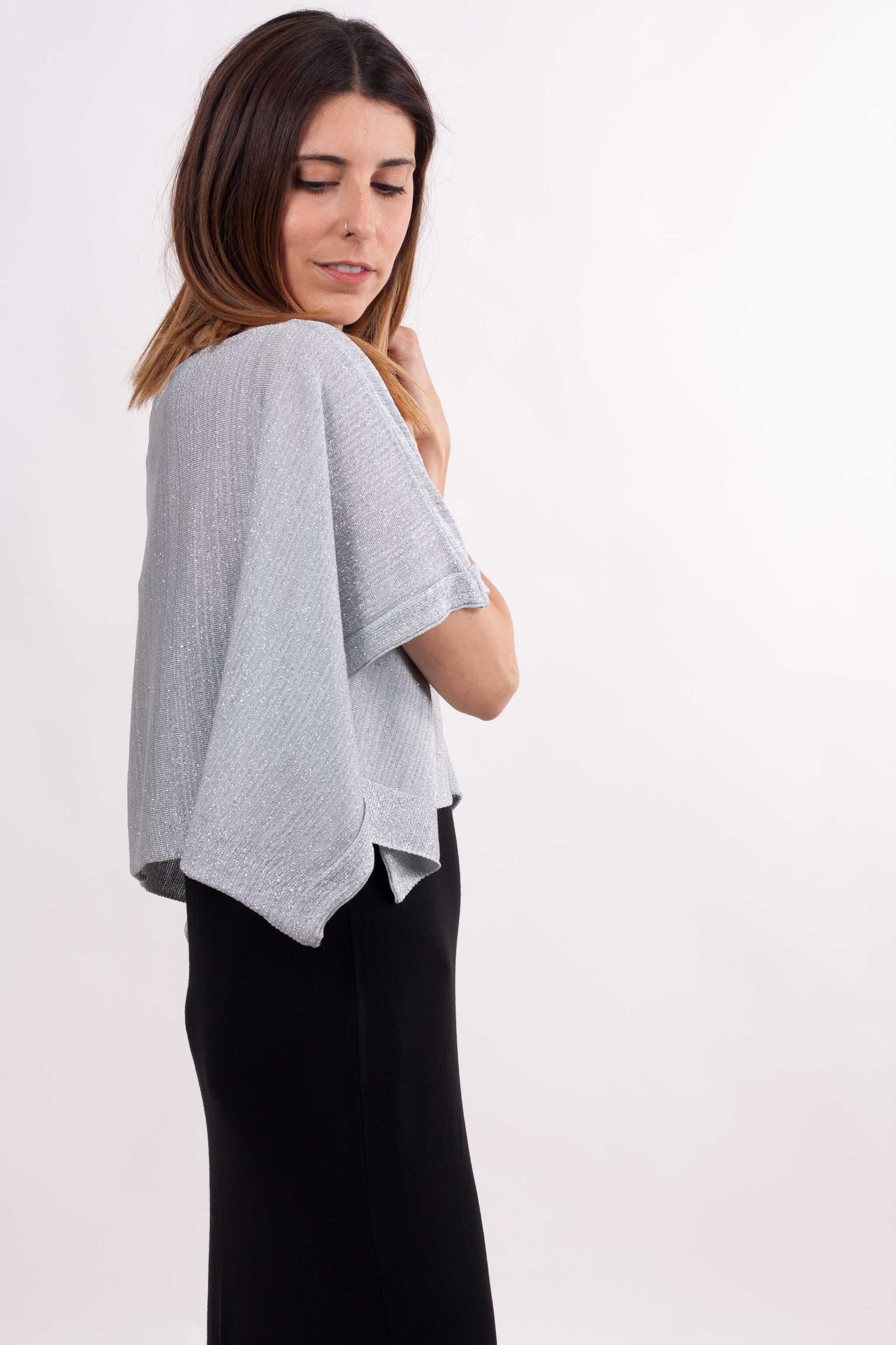 Poncho Abril Lurex - SILBER