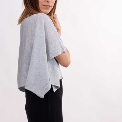 Poncho Abril Lurex - PLATA