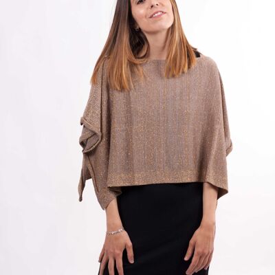 Poncho Abril Lurex - MARRONE TORTORA