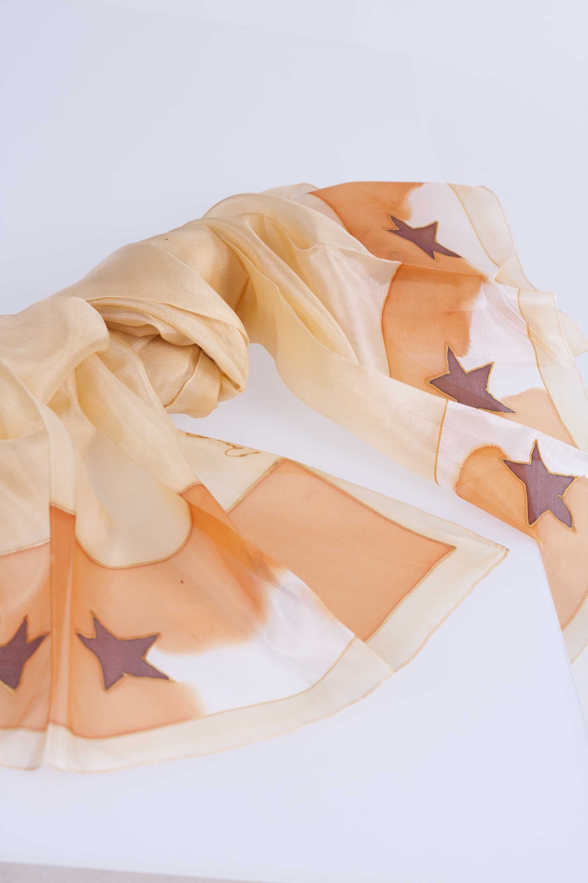 Handbemalter Naturseidenschal