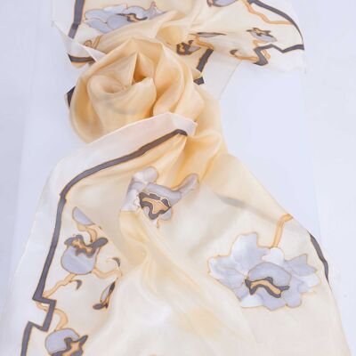 Hand Painted Natural Silk Scarf