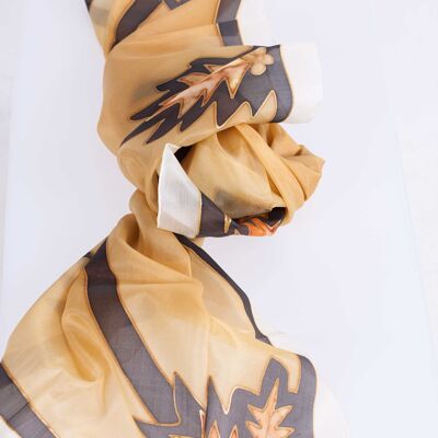 Hand Painted Natural Silk Scarf