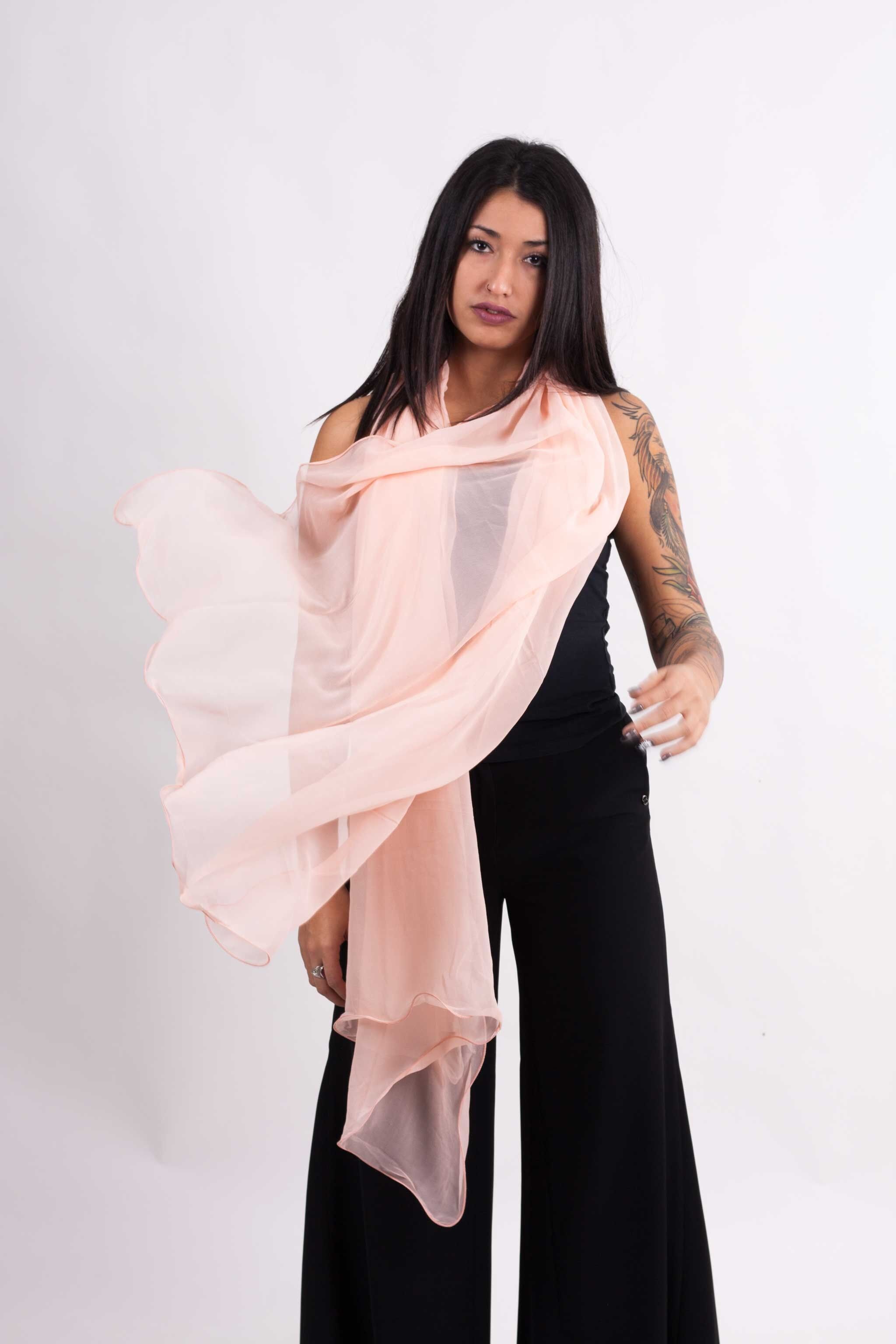 Naturseide Schal Waves - LACHS