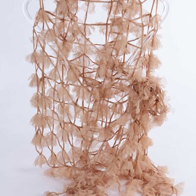 Fiesta Vent Leaves Shawl - BEIGE