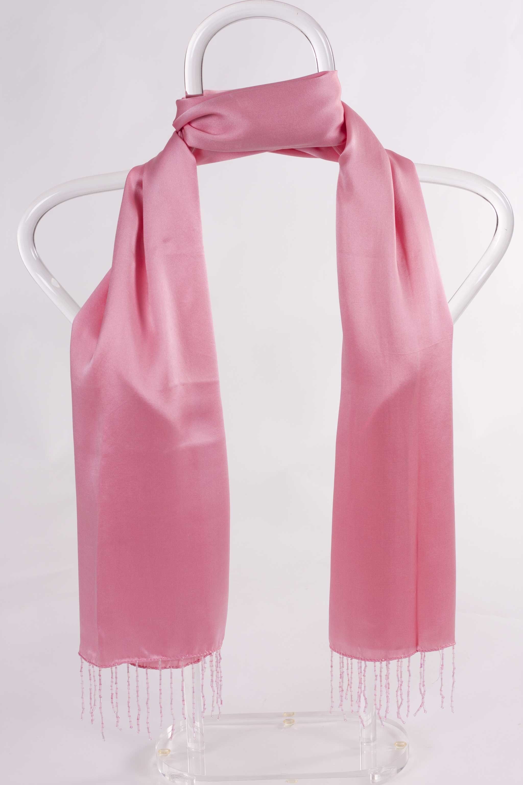 Stola in raso di seta crepe - ROSA