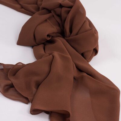 Georgette Silk Stole - BROWN