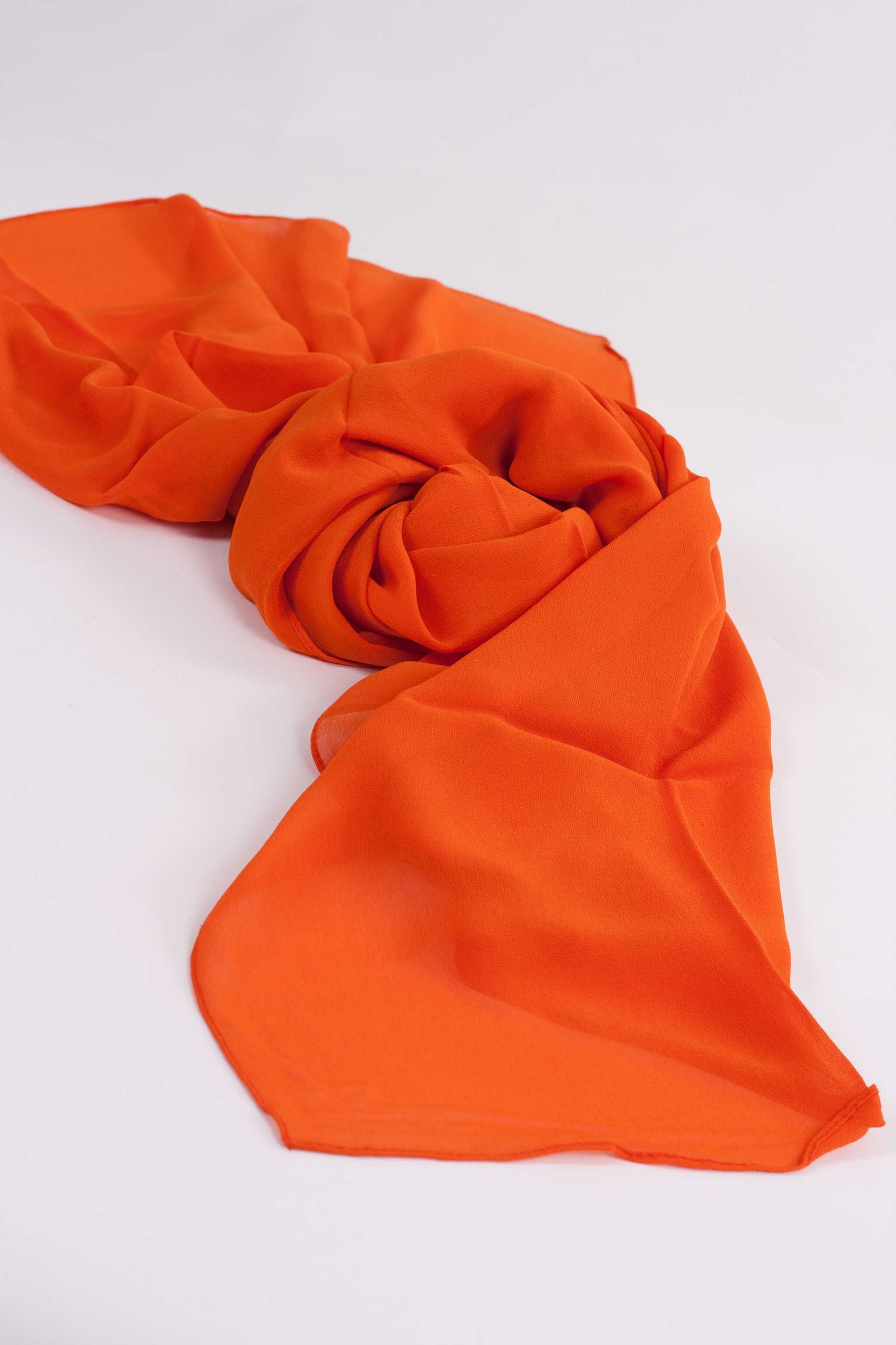Stola in georgette di seta - ARANCIO