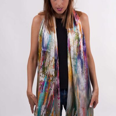 Bedruckter Schal aus Naturseide