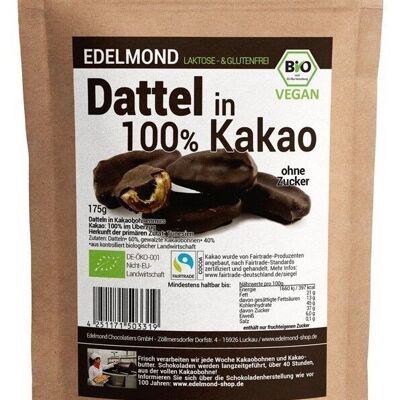 Date in 100% cocoa without sugar, organic