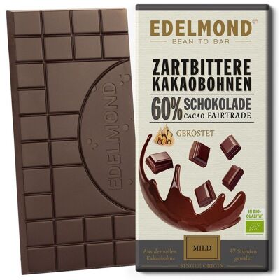 60% dark chocolate. Long-term organic + fair