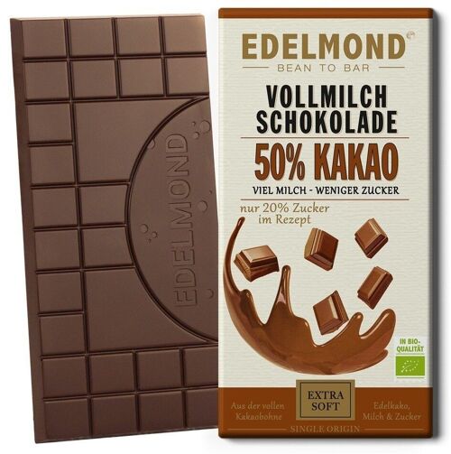 Bio Vollmilchschokolade 50% seidiger Kakao