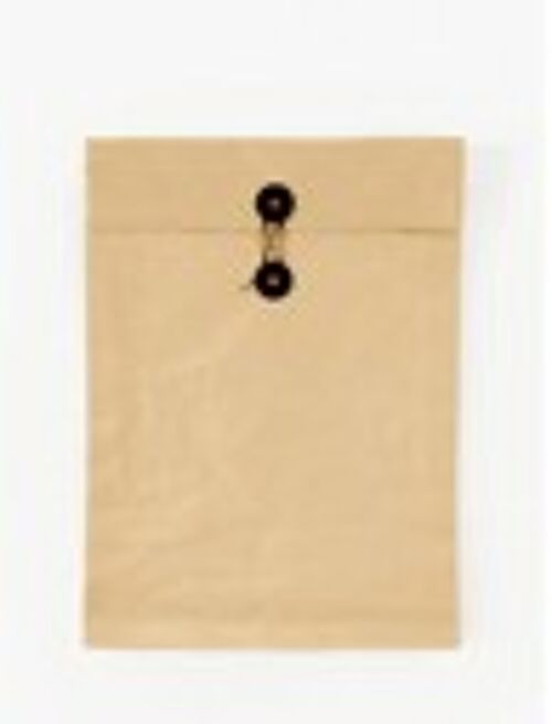 SIWA string & button close envelope , BROWN/BEIGE