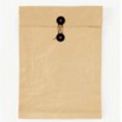 SIWA string & button close envelope , BROWN/BEIGE