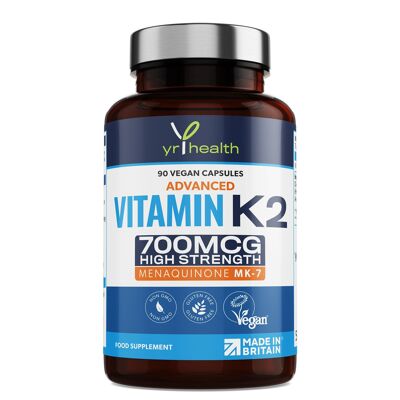 Vitamina K2 MK-7 máxima fuerza 700 mcg - 90 cápsulas veganas