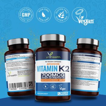 Vitamine K2 MK-7 Force maximale 700mcg - 90 Capsules végétaliennes 3