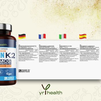 Vitamine K2 MK-7 Force maximale 700mcg - 90 Capsules végétaliennes 6