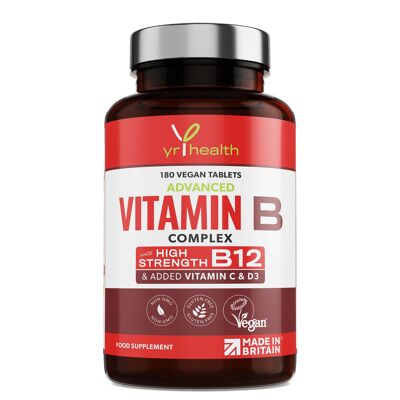 Complejo de vitamina B - 180 tabletas veganas