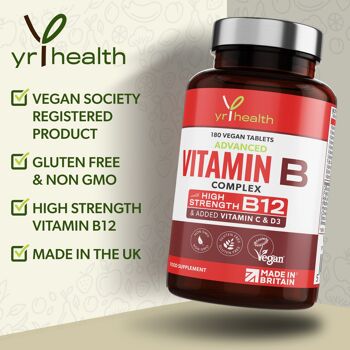 Complexe Vitamine B - 180 Comprimés Vegan 2