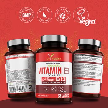 Complexe Vitamine B - 180 Comprimés Vegan 3