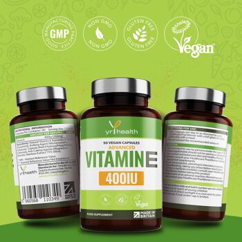 Vitamine E végétalienne 400iu - 90 Capsules végétaliennes 3