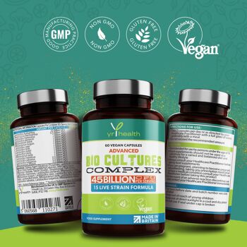 Complexe Probiotique Advanced Bio Cultures - 60 Capsules Vegan 3