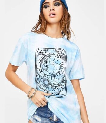 T-shirt bleu - Tarot - LA LUNE - Tshirt 1