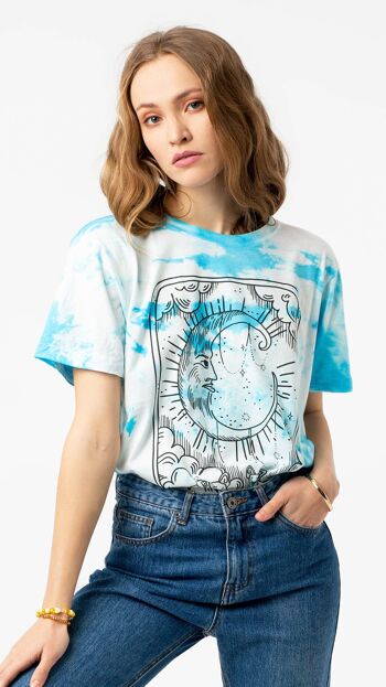 T-shirt bleu - Tarot - LA LUNE - Tshirt 4