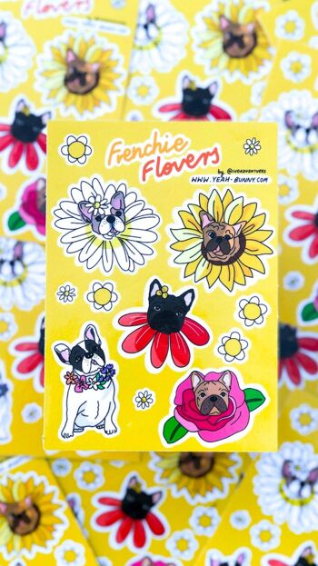 Fleur Frenchie - Jaune - Feuille d'autocollants 2