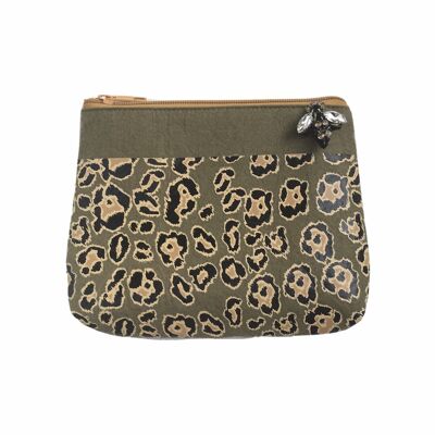 Leopard print pouch - small