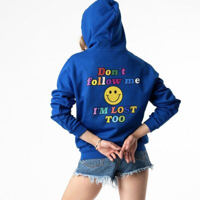 Sudadera con capucha - Don't Follow Me - azul SMILE